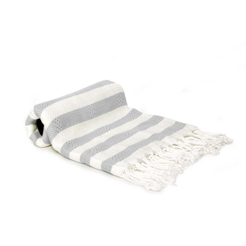 Agatha Turkish Cotton Beach Towel, Gray