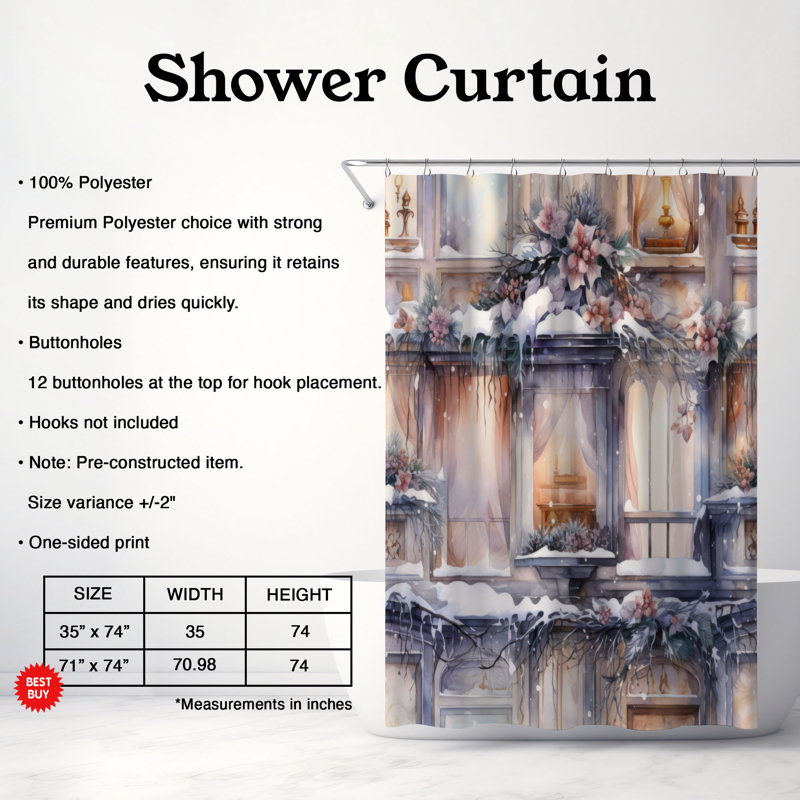 Christmas Glow - Premium Shower Curtain, 74"H x 71"W