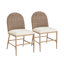 Ensemble de 2 chaises de salle à manger Farmhouse, chaise d'appoint rembourrée en fer et dossier en rotin