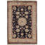 Hand-Knotted High-Quality Navy and Ivory Area Rug