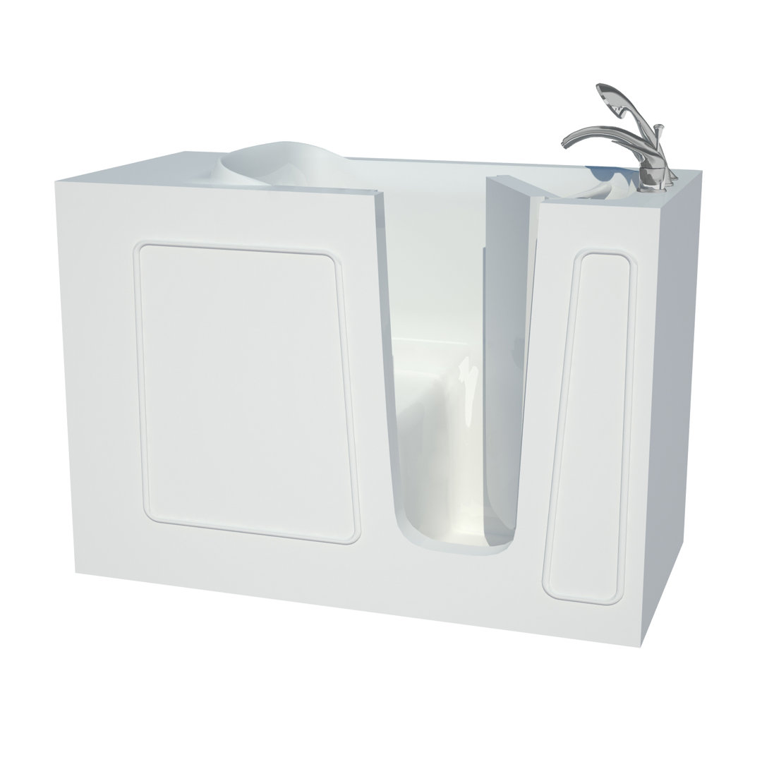Captains Series 53'' x 26'' Walk-in Soaking Fiberglass Bathtub with Faucet Therapeutic Tubs Drain