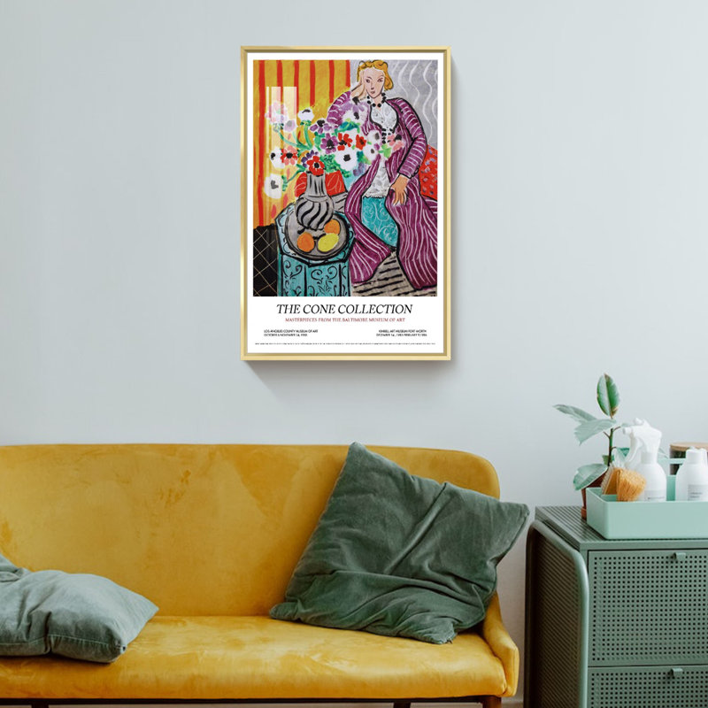 Matisse, reproduction d'art, L 16 po x H 24 po x P 1,3 po, Encadrement doré