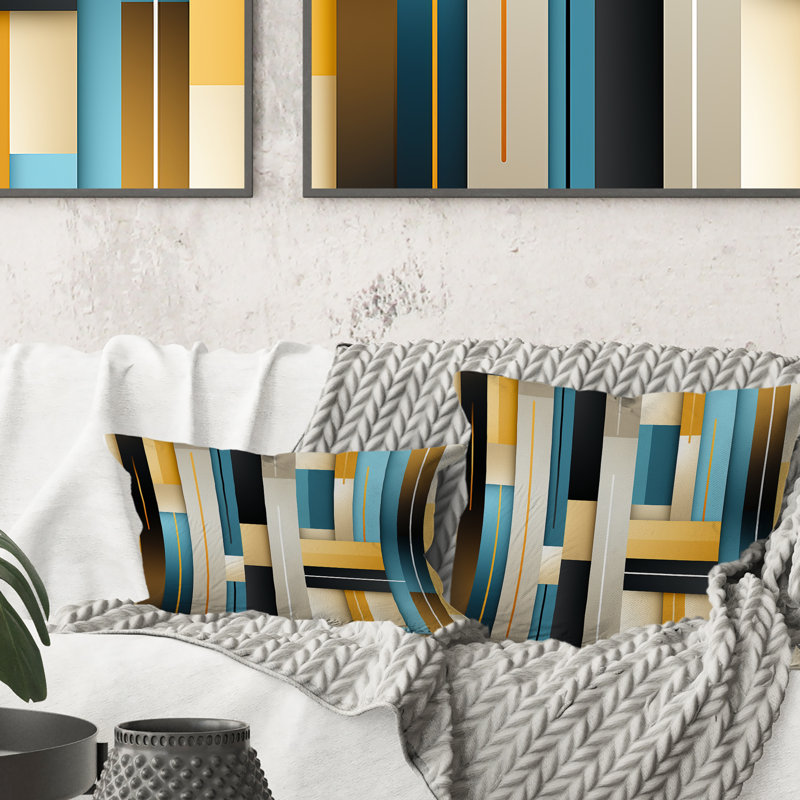 Urban Chic Striped Pattern III - Striped Polyester Pillow