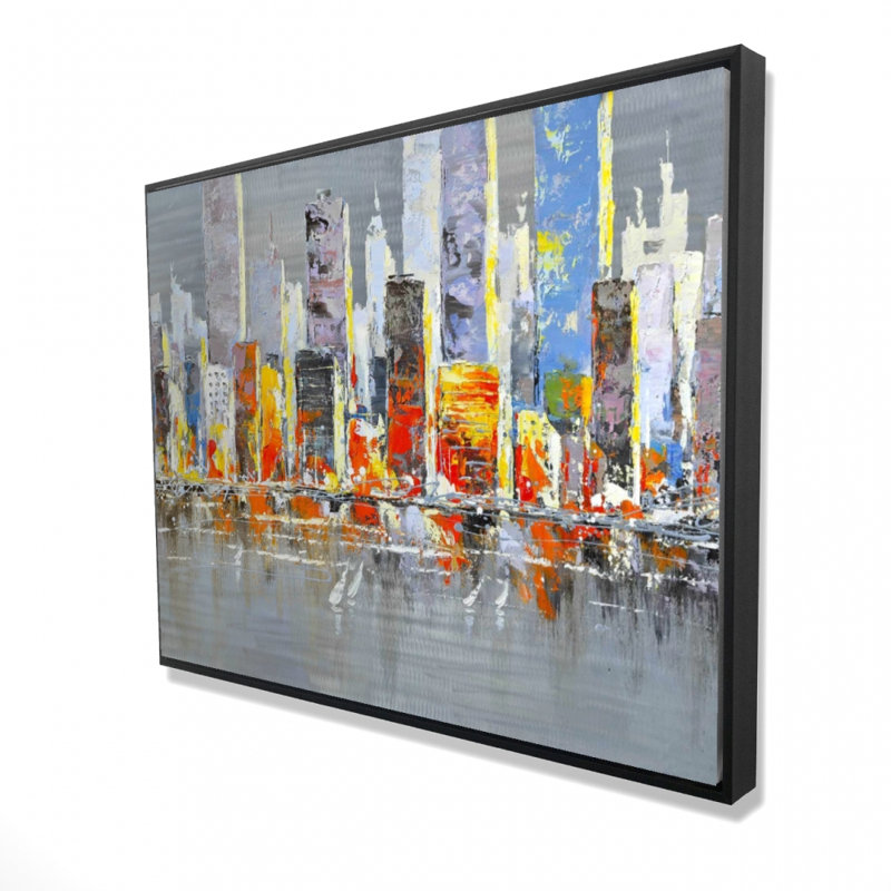 Color Splash Cityscape Print On Canvas