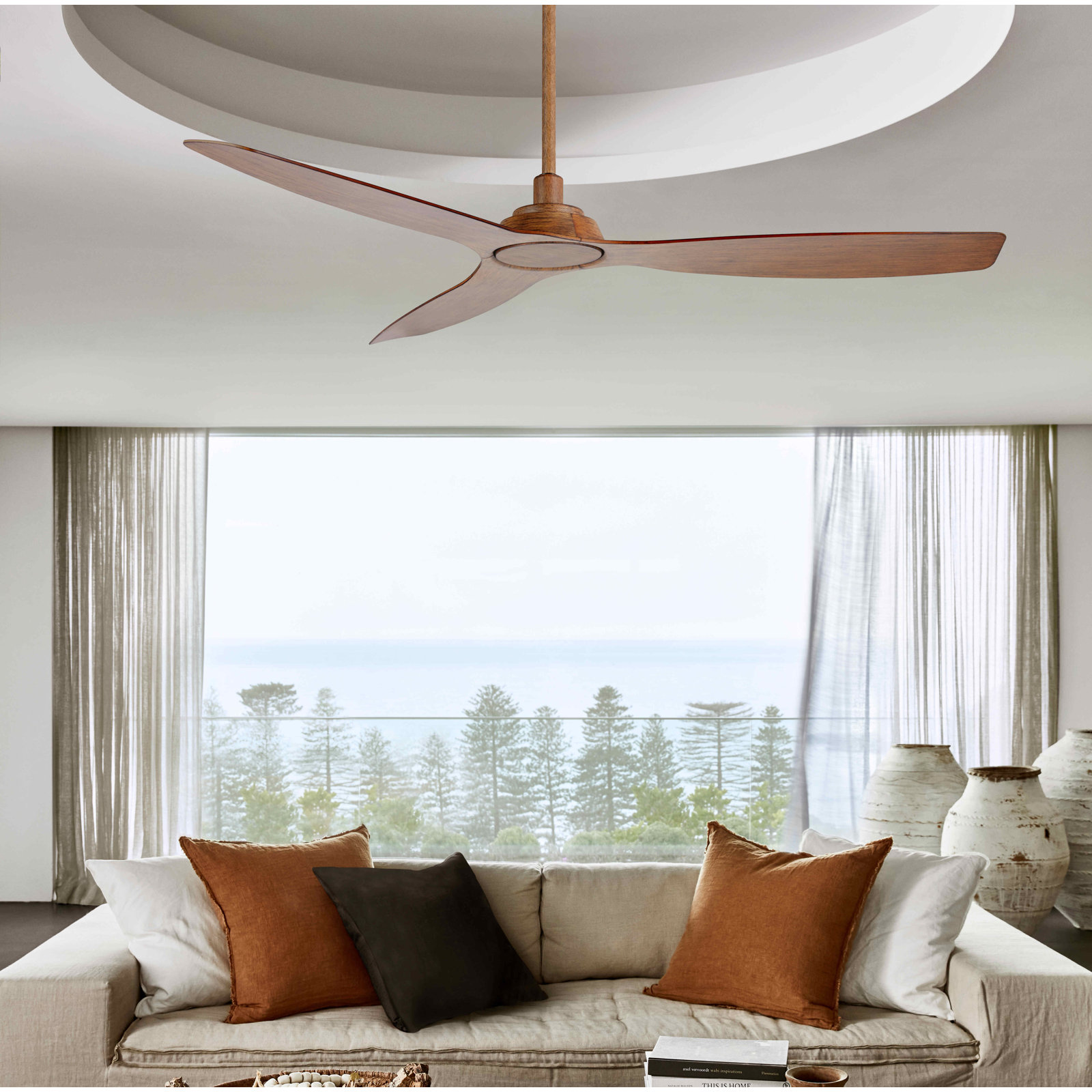 52" Willow 3 - Blade Standard Ceiling Fan with Remote Control, Dark Koa