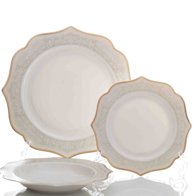 Service de table en porcelaine tendre 18 pièces Arkose, service pour 6
