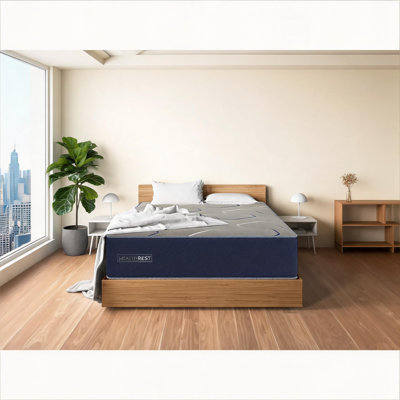 Base de lit pleine grandeur en mousse bleu doux avec double réglage de la température de refroidissement pour une utilisation dans la chambre à coucher