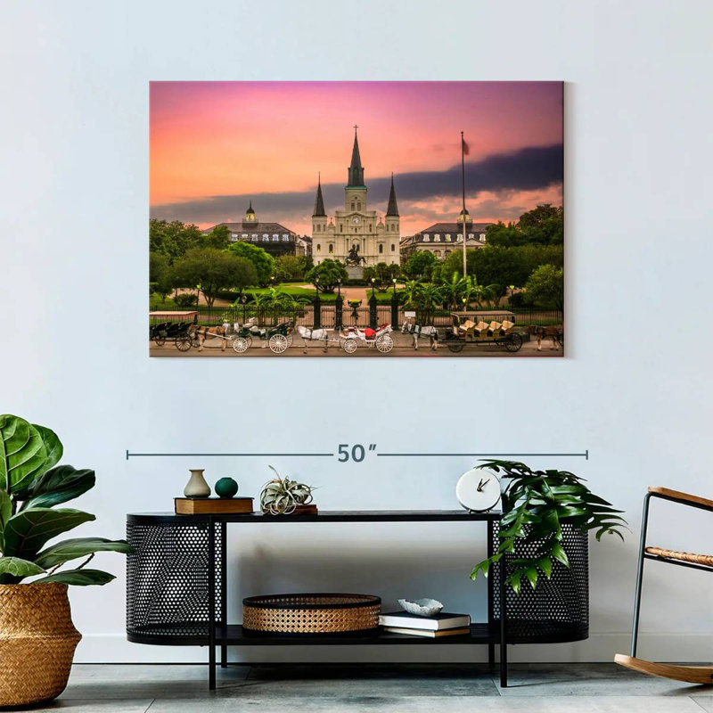 Adella, Nouvelle-Orléans, cathédrale, H 30 po x l 45 po