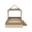 Lit simple tapissier avec rideaux