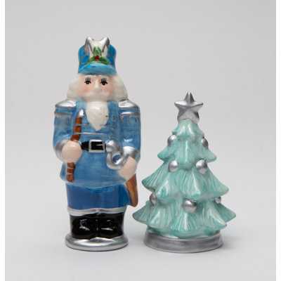 Casse-noisette bleu et sel et poivre arbre de Noël