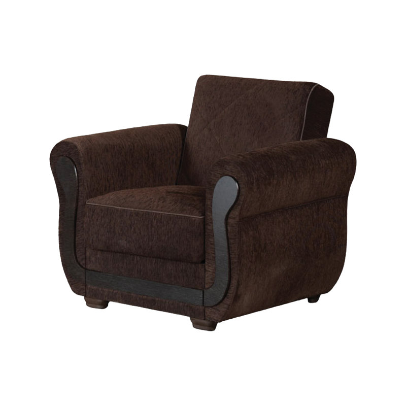 Fauteuil en chenille l 41 po, Chenille brune