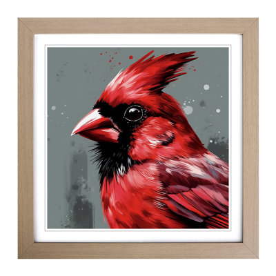 Cardinal Bird Graphic Art - Framed Print