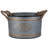 3 Metal Decorative Pots With Rope Handles And Gold Ornament Detail, Grey Multi - Tint, Space Saving Storage Option, 4.2 Lbs Of Nesting Details, Multi, Galvanized Metal, Cottage Aesthetic, Storage,