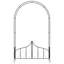 Garden Arch with Gate Black 54.3" x 15.7" x 93.7" Iron