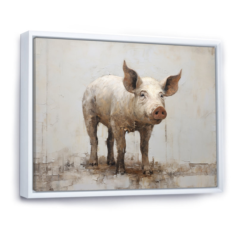 L'art des cochons II sur toile, Toile tendue, H 34 po x l 44 po x P 1,5 po