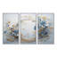Couronne de fleurs bleue et dorée - ensemble de décoration murale couronne-107741576-112024913