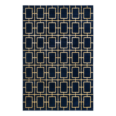 Tapis bleu marine Corando
