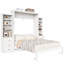 Lit escamotable pleine grandeur avec tablettes et tiroirs de rangement, cadre de lit mural peu encombrant, lit escamotable de rangement, blanc