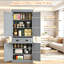 Grande armoire de rangement, armoire de rangement pour garde-manger, armoire de cuisine avec tablettes réglables, armoire de salle de bain