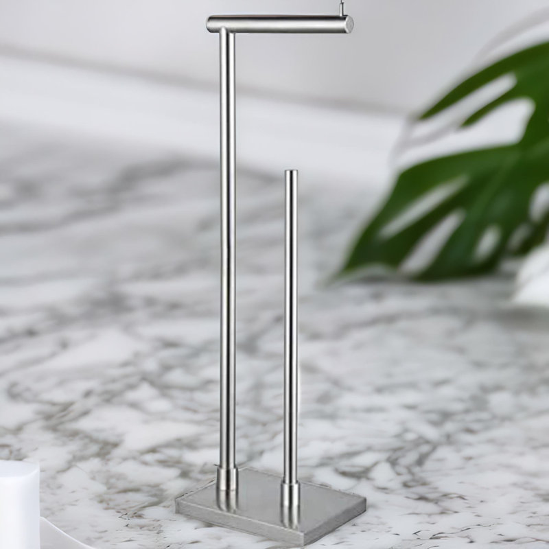 Porte-papier hygiénique sur pied, Argent