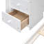 Lit superposé simple au-dessus d'un lit double en blanc - Optimisez l'espace de la chambre à coucher avec des tablettes de rangement pratiques à 3 couches, des tiroirs et des tablettes de tiroir