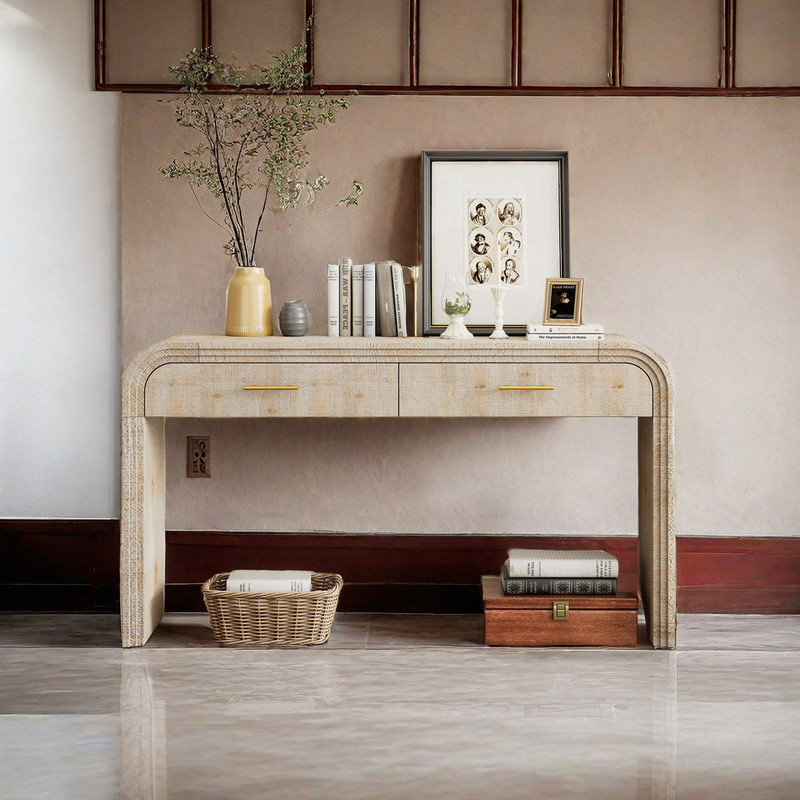 Kynlee 59'' Console Table, Natural Wood