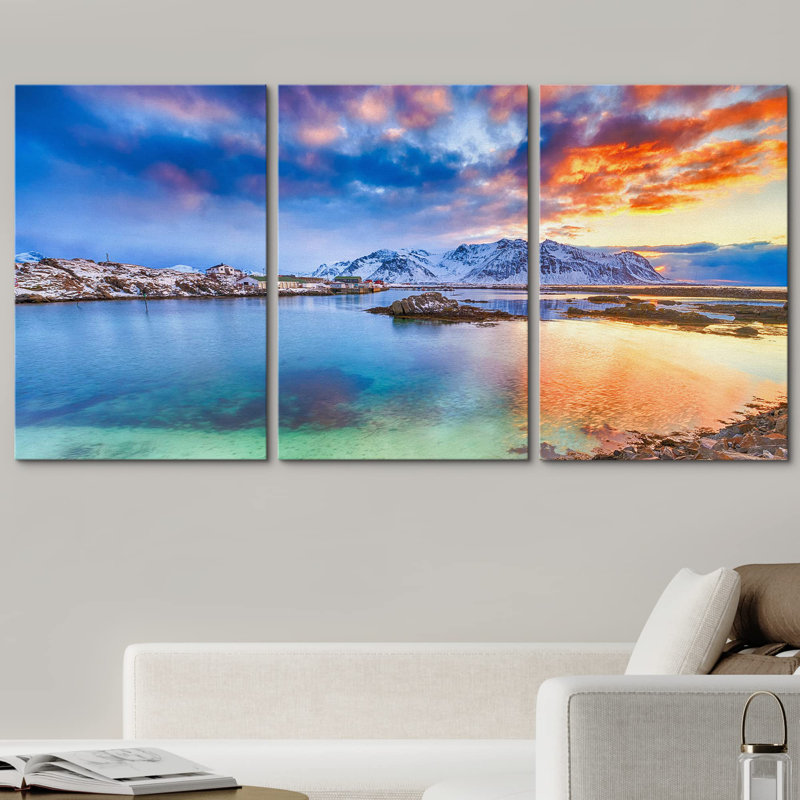 Reflet de la nature Lac Reflet Nature Paysage Photographie Reflet, Toile tendue, H 24 po x l 48 po