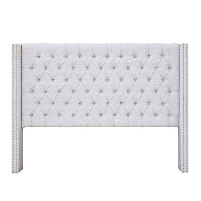 Tête de lit tapissier gris grand