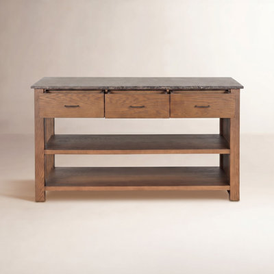 Divina Kitchen Island-Warm Grey Marble