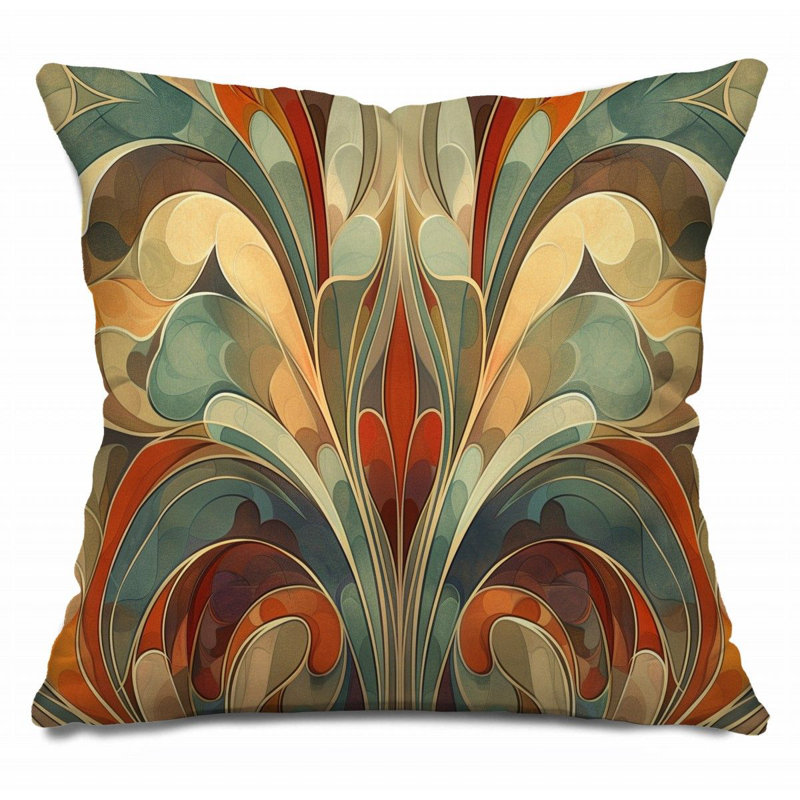 Floral Throw Pillow, Pattern  Pillows, 14"H x 14"W