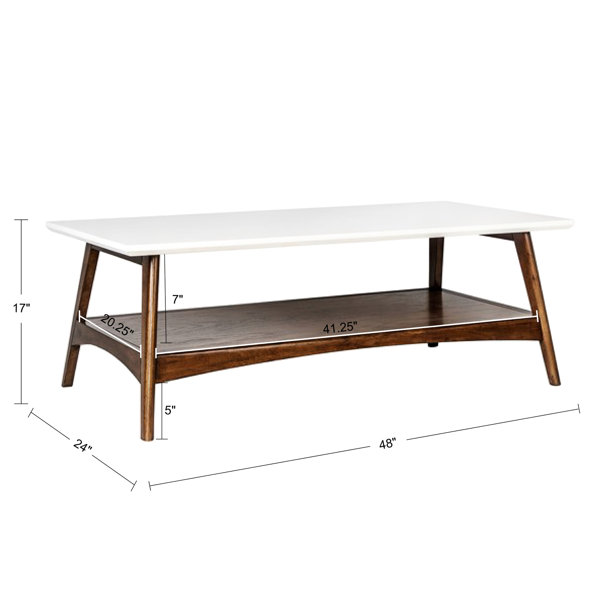 Latitude Run® Fashionable Style Coffee Table - Solid Wood Frame, Top ...