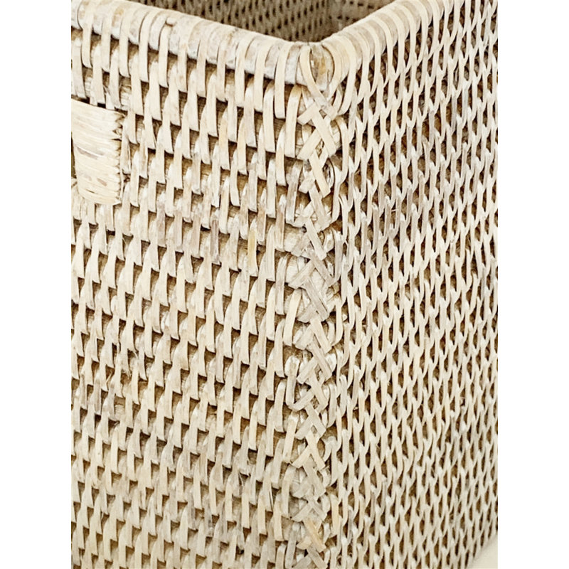 Wicker Decorative Basket, White Wash