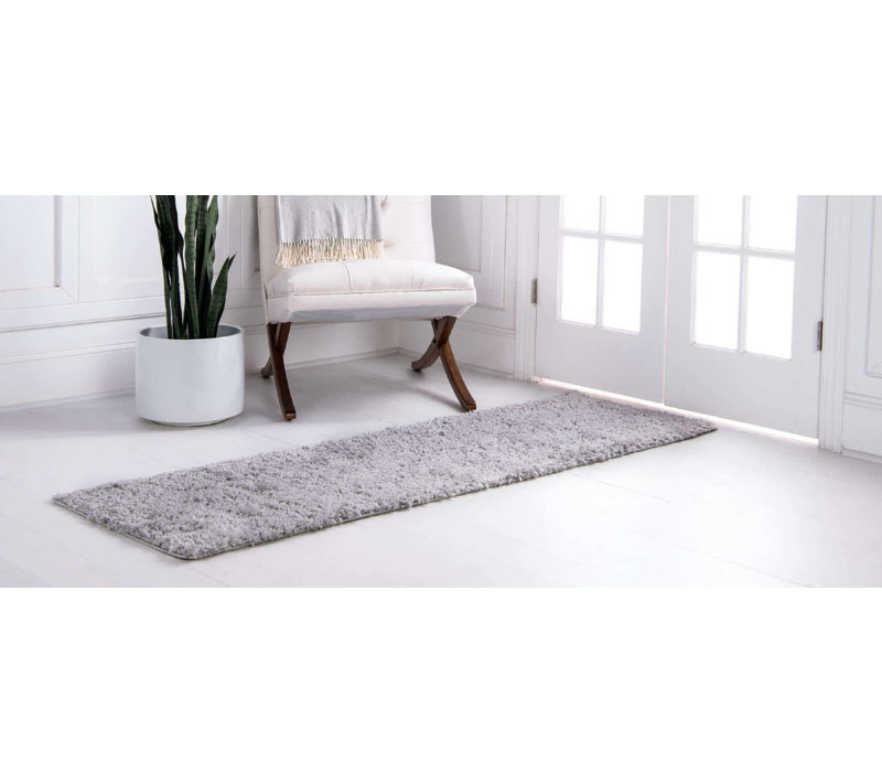 Tapis à poils longs de couleur caramel, Tapis de couloir 2 pi 7 po x 13 pi