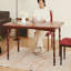 Table de salle à manger rectangulaire en bois massif brun avec pattes pivotantes-1229693975