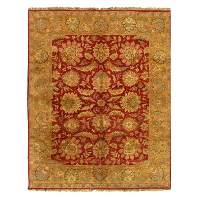 Tapis unique rouge / beige 7 pi 9 po x 10 pi 1 po