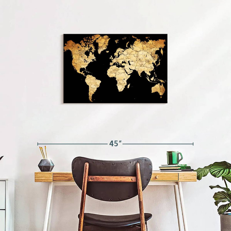 Soil World Map Canvas Print, H 20 po x l 30 po x P 1,25 po