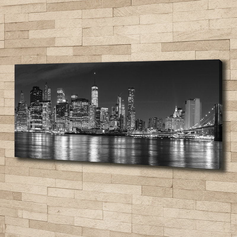 Manhattan By Night - No Frame Print on Canvas