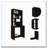 Black Wengue 4-Shelf Computer Desk with Hutch