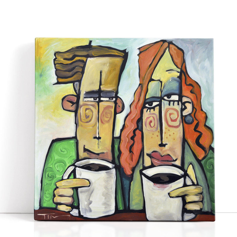 «Coffee Date», reproduction d'art sur toile, H 20 po x l 20 po