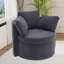 Chaise pivotante en tissu Teddy avec coussin de dossier et rangement caché pour le salon-451910320