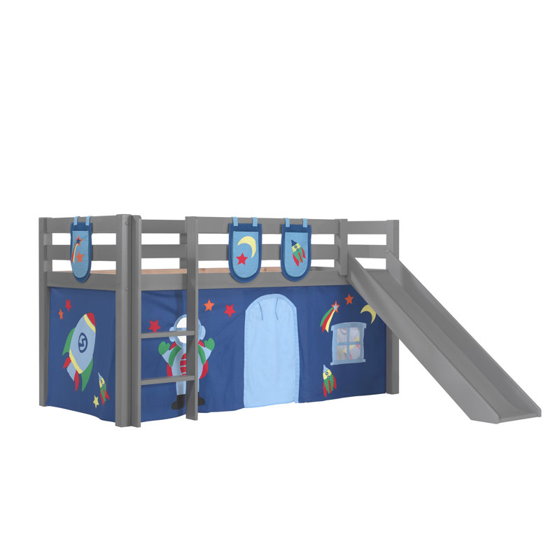 Pino 90 x 200 cm Mid Sleeper Loft Bed, Premium (Curtain and Pockets)