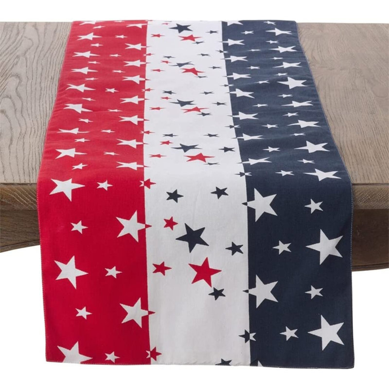 Rectangular Geometric Cotton Table Runner, 120" x 16"