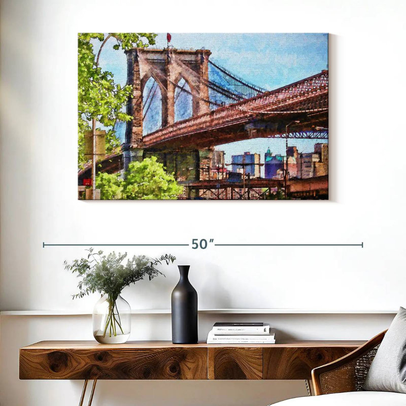 Rorry Brooklyn Bridge Calm Skyline, 26" H x 39" W