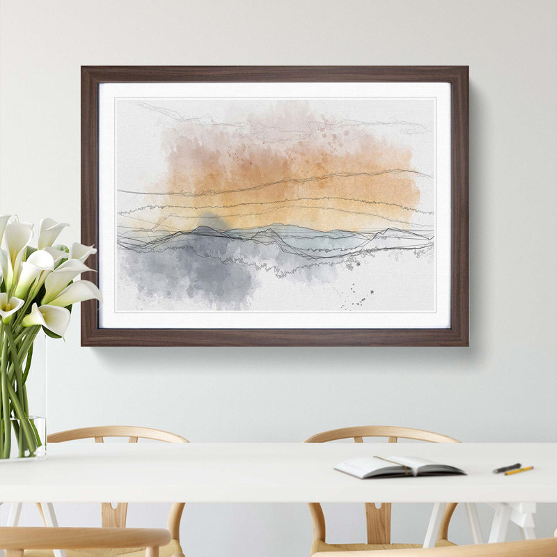Mountains in Marbella Spain in Abstract - Picture Frame Graphic Art Print, Walnut Framed, 48cm H x 65cm W x 2cm D
