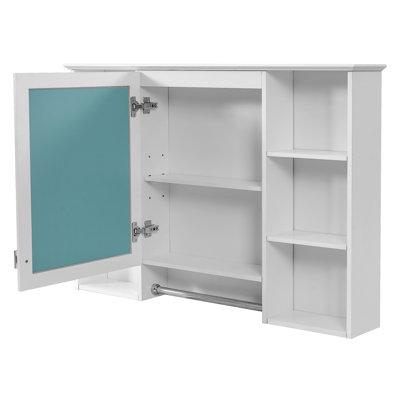 3-in-1 Bathroom Mirror Cabinet, 41-inch Wall Mounted Medicine Cabinet with Adjustable Shelf & Soft Close Door, High-Define Mirror with Storage for Bathroom Vanity