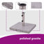Base de parasol carrée 63,9 lb avec poignées, tuyau en acier inoxydable, granit gris 17,7 po x 17,7 po x 13,8 po-2115431223-2115431221-2115431216