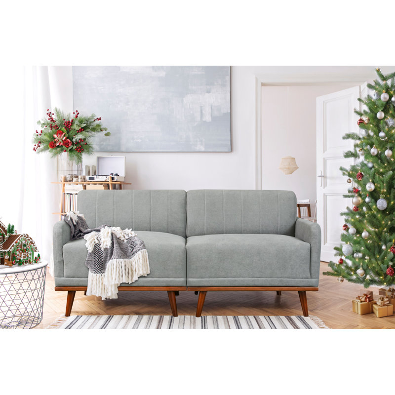 Peytros Loveseat, Grey Polyester Blend