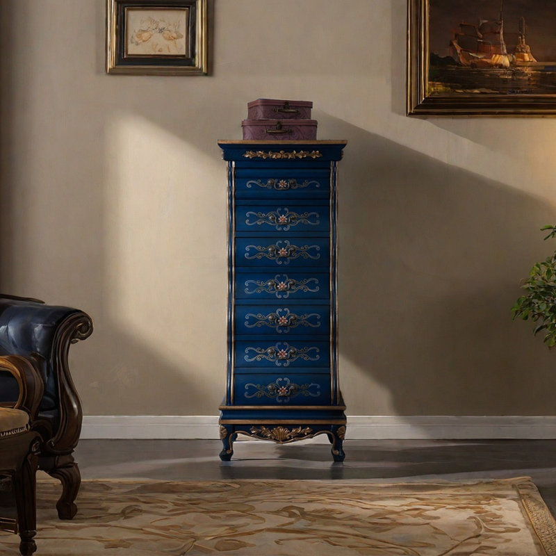 American style carved retro accent chest