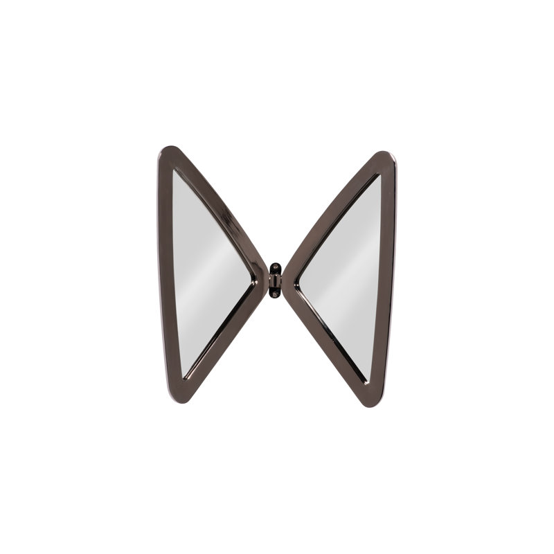 Frates Butterfly Wall Mounted Wall Mirror, Plated Black Nickel