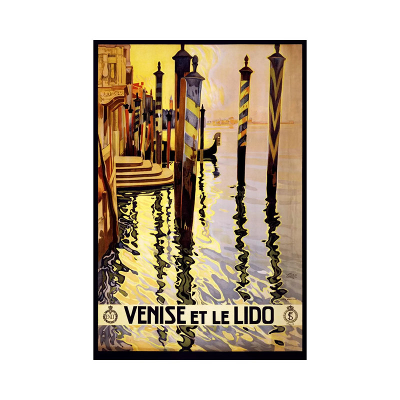 Venise Et Le Lido Venice Italy Vintage Travel Poster by Unknown Artist - Wrapped Canvas Print, 20.32 cm H x 30.48 cm W